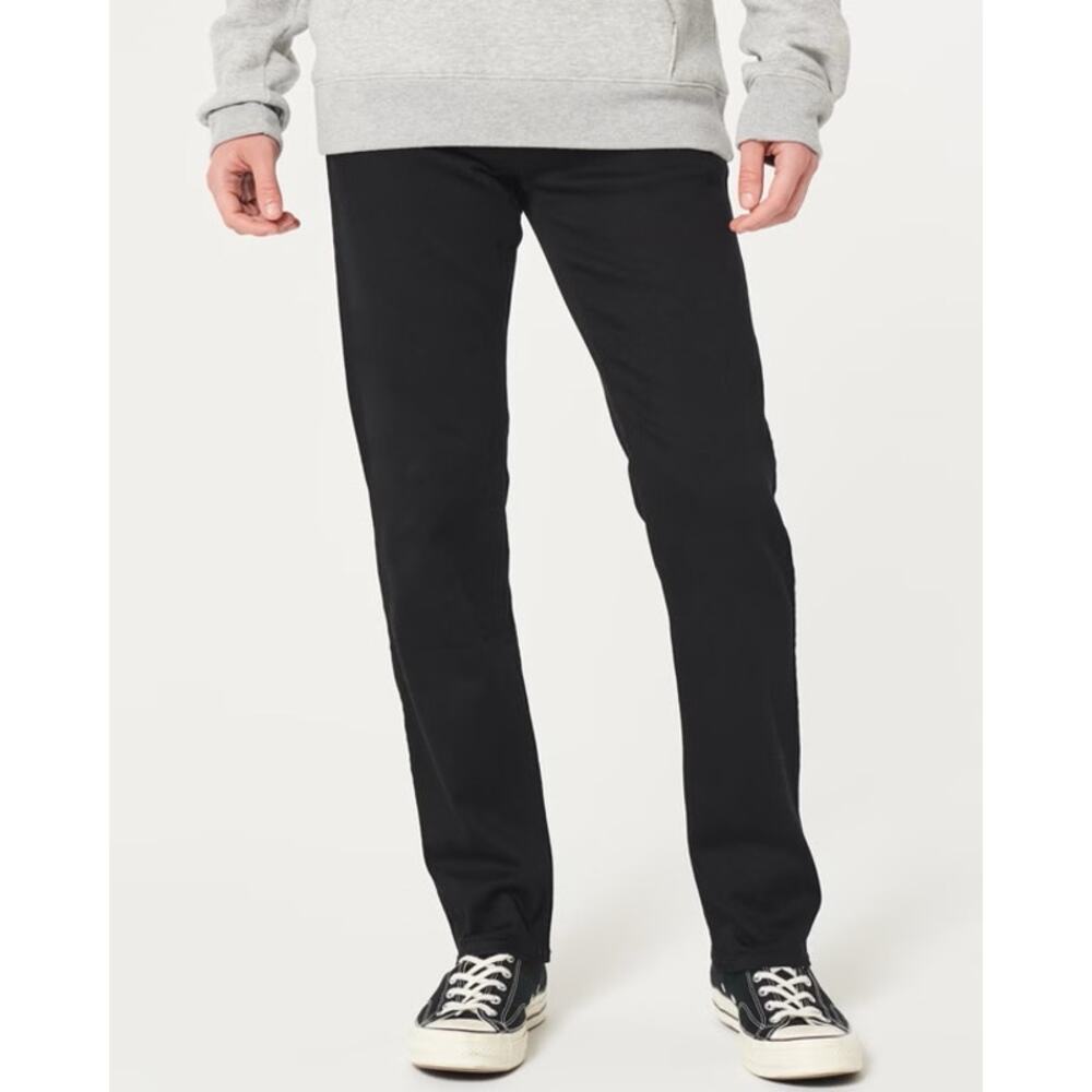 HOLLISTER Men's Straight Leg Jeans No Fade Technology in Black Size W30 L32